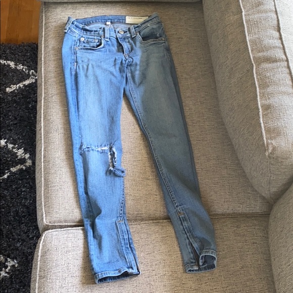 Rag & Bone Capri Zip Jean in Water Street - Picture 6 of 6